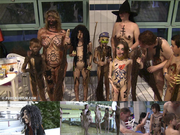 Vidéo documentaire sur le nudisme - Carnival masquerade in the pool HD [Archives Naturisme]