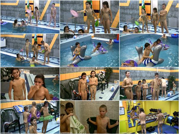 Purenudism nudistes nager dans la piscine vidéo (HD 1920*1080) [Archives Naturisme]
