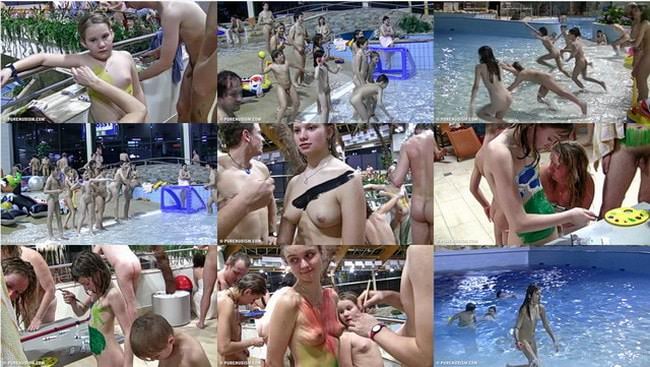 Vidéo de nudisme dans la piscine des gens sans vêtements [Archives Naturisme]