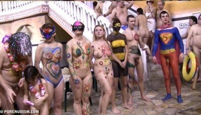 Body paint award lines Full HD - These movements promote an open attitude toward nudity without sexual connotations