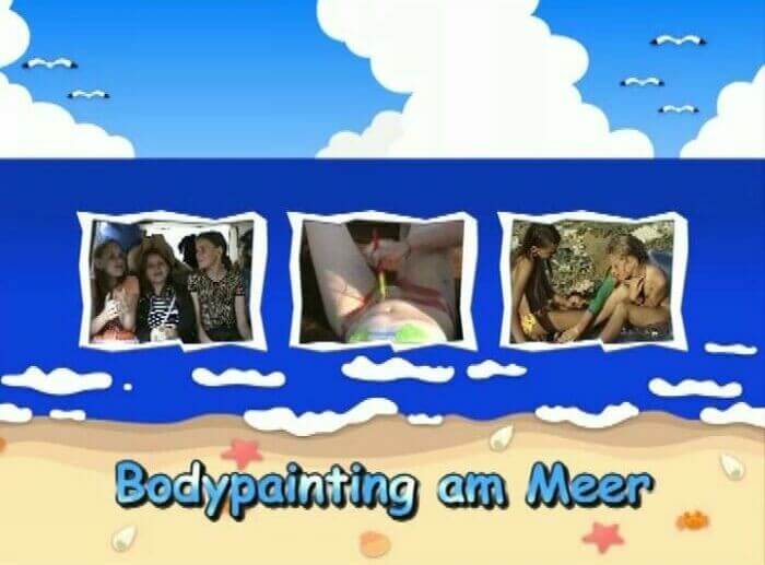 Naturistin: Bodypainting am Meer - Happiness is achieved through embracing naturism