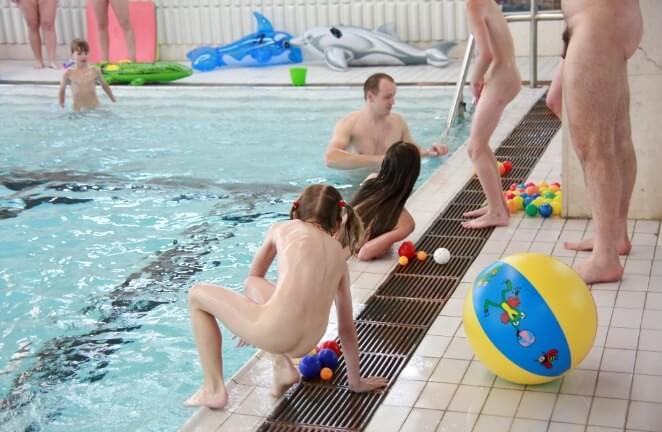 Nude family in the pool photos - What did you know about nudism